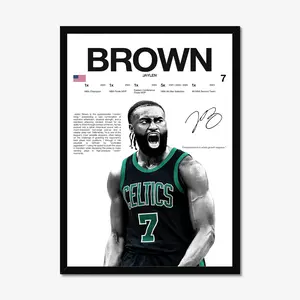 Jaylen Brown Hardline Series Poster - Boston Basketball Era Wall Art - Modern Aesthetic Room Decor - Gift for Him [UNFRAMED]