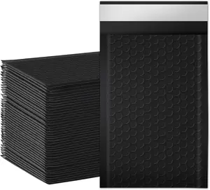 packbabol Bubble Mailers, 4x7 Inch Poly Padded Bubble Mailers Pack of 50 Bubble Envelopes Opaque Self Seal Adhesive Waterproof Bags for Shipping and Packaging(Black,4x7-50Pc)