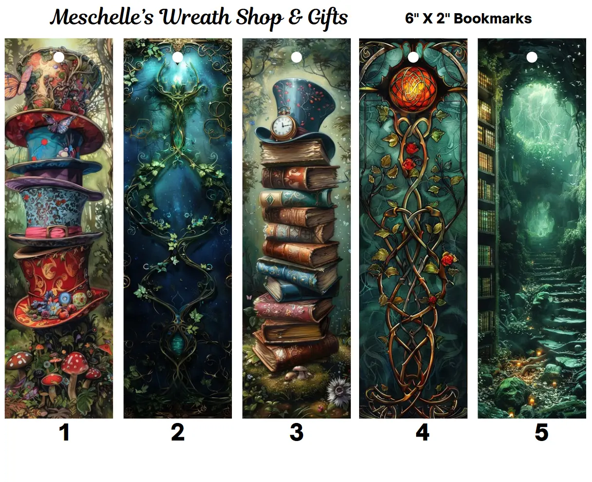 Glossy 1-Side Printed Fantasy Book-Themed Bookmarks (2"x6" in) - Tasseled Thoughtful Gift for Book Readers, Friends, Teachers, Coworkers, Random Stocking Stuffers