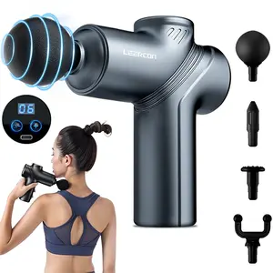 LEERCON Massage Gun Deep Tissue, Portable Massage Gun with 4 Interchangeable Heads for Deep Muscle Relief and Relaxation