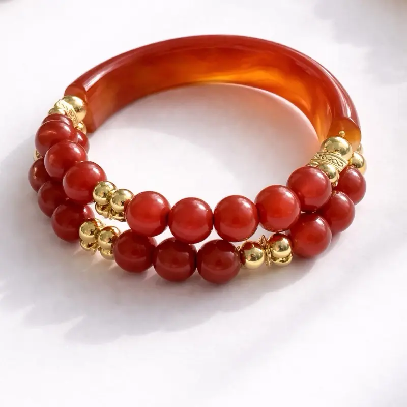 Red Stack Half Bangle