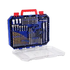 WORKPRO 455-Pack Drill Bit Set and Screwdriver Bit Set, Titanium Twist Drill Bits, Drywall Screws with Double Sided Storage Case, for Wood Metal Plastic Concrete Masonry