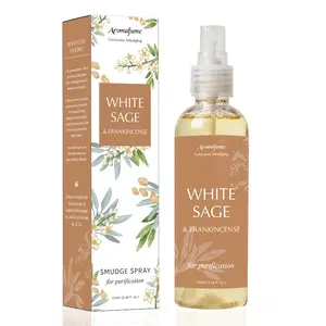 White Sage & Frankincense Smudge Spray by Aromafume | 100ml/3.3 oz | Sage Spray for Cleansing Negative Energy & Protection | Non-Toxic | Room Spray for Spiritual Cleansing, Smokeless Sage Smudging