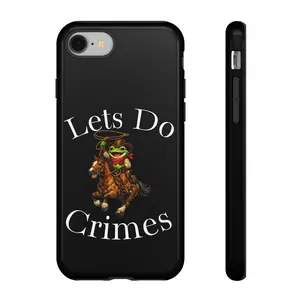 Lets Do Crimes cowboy frog phone case | funny outlaw phone case