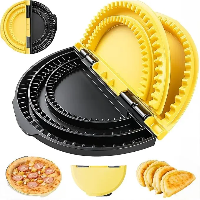 3-in-1 Tortilla Sealer Crimper Press – Adjustable 6-8-10 Tortilla & Taco/Burrito Maker Tool | Easy to Clean, BPA-Free, Durable & Fun for Family Cooking- Kitchen, Utensils (Yellow & Black)