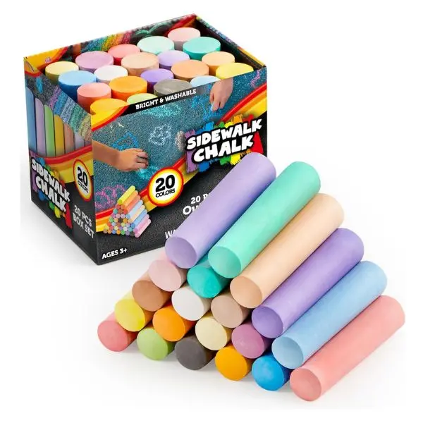 Halloween Fall Gift 20 PCS Washable Sidewalk Chalks Set , for Outdoor Games, School Supplies, Painting on Chalkboard