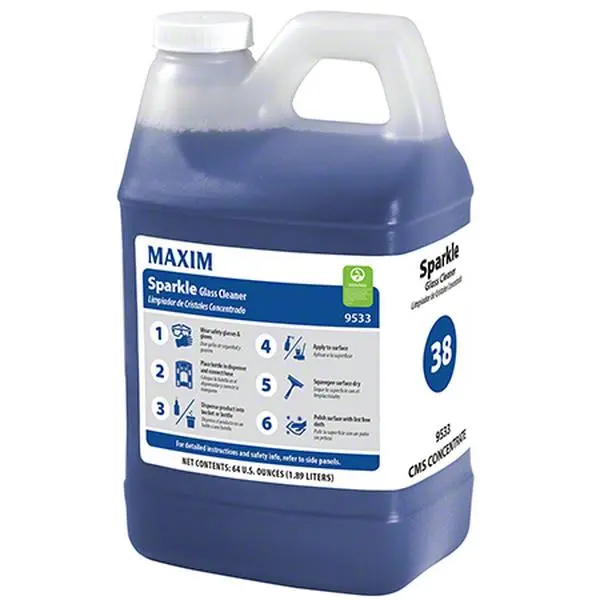 212 MAIN Maxim 64oz Fragrance Free Sparkle Glass Cleaner - Case of 4, Household Cleaning Tool for Fish & Aquatic Pet Supplies
