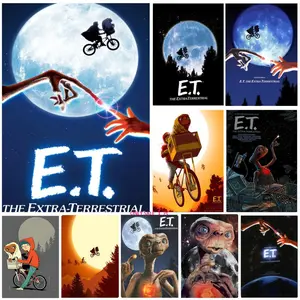 Alien Movie Retro Poster Self-Adhesive Waterproof Art Sticker, Aesthetic Minimalist Wall Poster for Coffee Shop, Bar & Home Room Decor