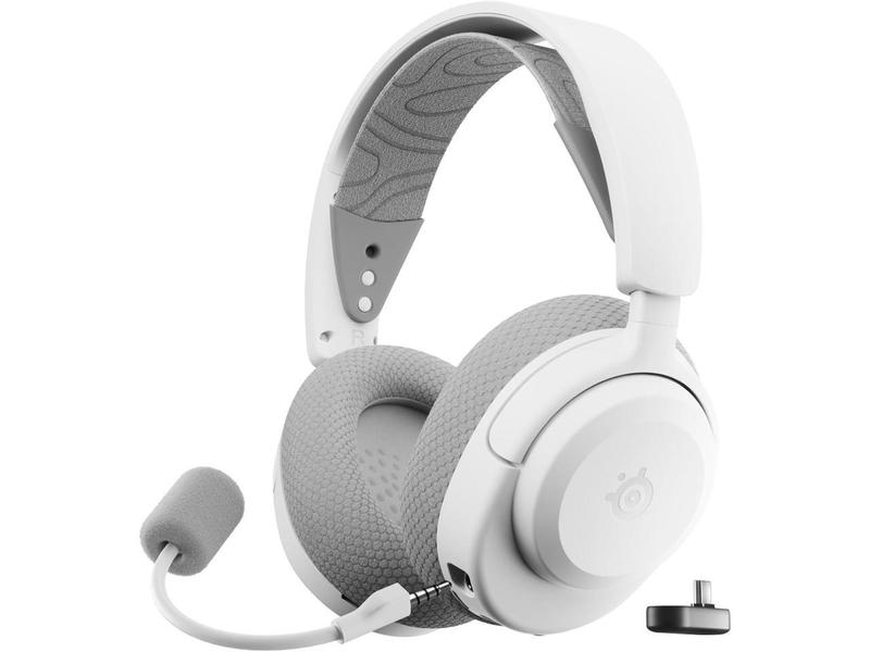 SteelSeries Arctis Nova 3P Wireless Multi-Platform Gaming Headset - Mobile App Control, 40 HR Battery, Neodymium Magnetic Drivers, 2.4GHz/Bluetooth, PS5, PS4, PC, Switch, Mobile - White