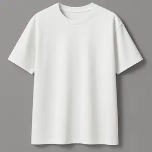 Classic White T Shirt Men Women, Comfortable Cotton Crew Neck Basic Tee