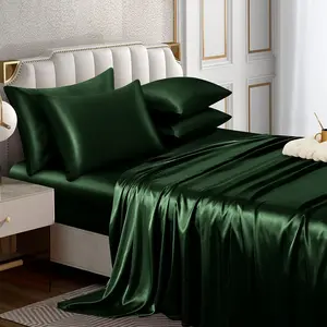 6 Piece Sheet Set Queen Size Luxury & Soft Emerald Green Queen Bed Sheet Set with 16" Deep, 1 Fitted Sheet, 1 Flat Sheet, 4 Pillowcases