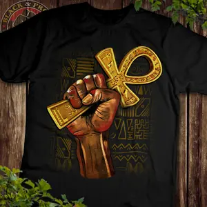 Black Fist Holding ANKH Egypt Symbol Men T-shirt, Black Pride, Black History Month Tee, Black Lives Matter Unisex Shirt, Gifts Idea for Black People
