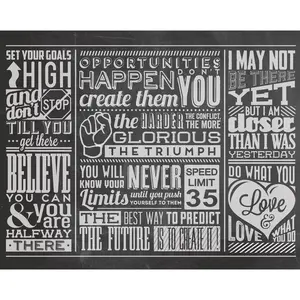 212 MAIN Large-Size Chalkboard Inspirational Typography Art Print Mural, Artistic Wall Decor Sticker, Home Supplies Decoration Accent