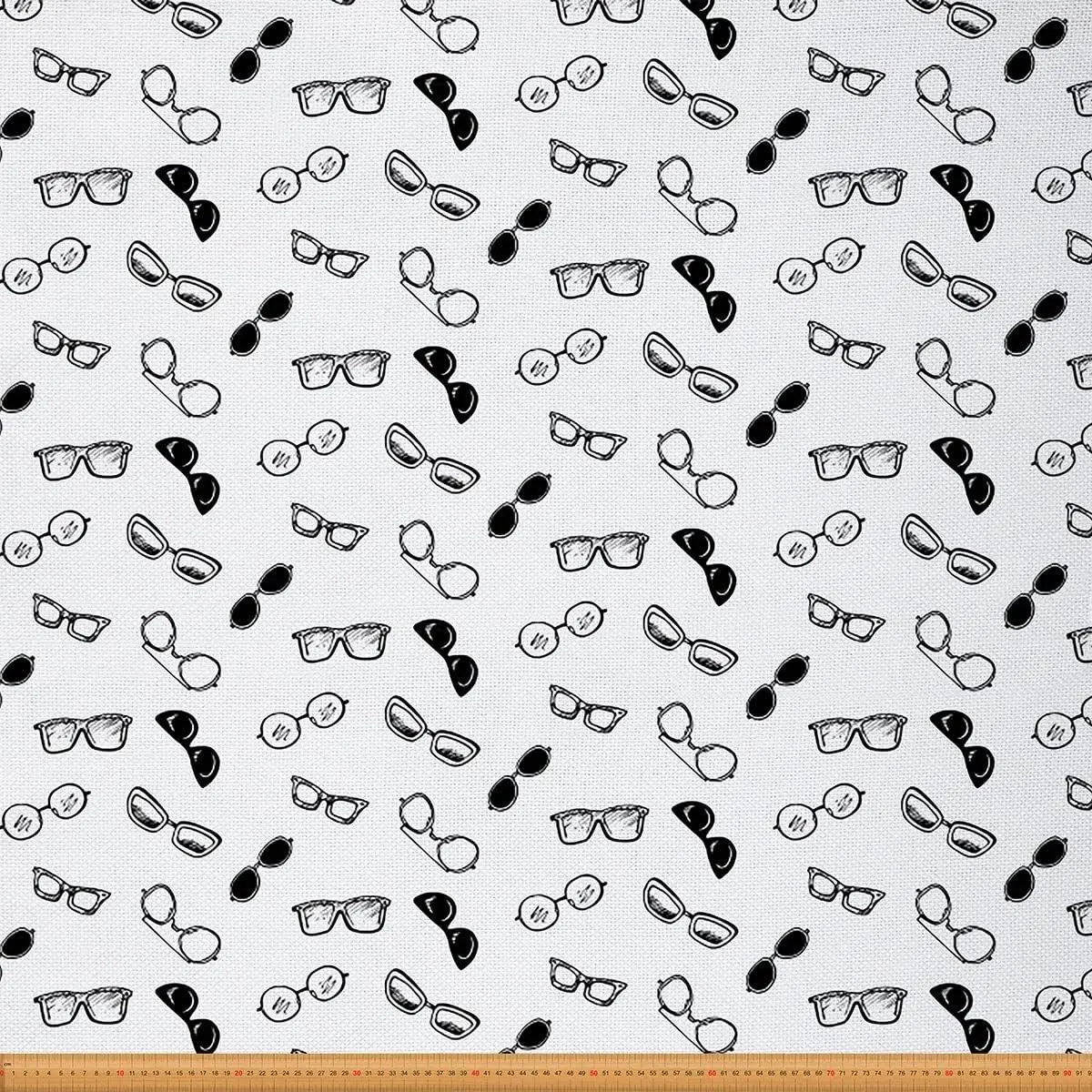 Vintage Eyeglasses Upholstery Fabric,3 Yards,Glasses Fabric by The Yard,Glasses Pattern Fabric for Upholstery and Home DIY Projects Design Interior