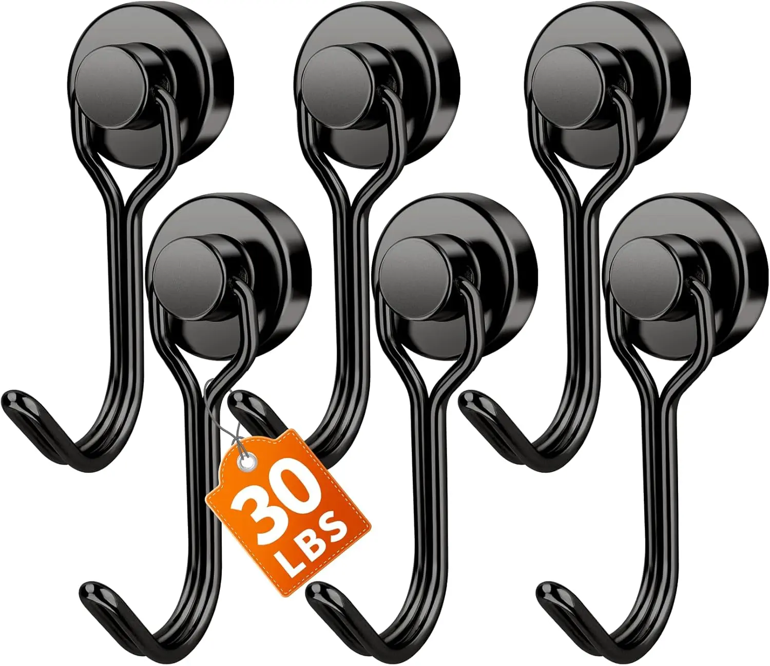 Magnetic Hooks, 30lbs+ Magnet Hook 2026 Cruise Ship Essentials, Strong Refrigerator Hook for Hanging, Heavy Duty Magnetic Hooks for Cruise Cabins Locker Kitchen Classroom Grill 6 Pack (Black)