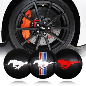 Ford Mustang Wheel Center Caps 4 Pack, 56mm Custom Logo Stickers, Waterproof Sunproof Decorative Accessories, Car Modification Parts, Car Decals, Vehicle Exterior Decoration