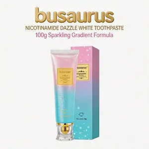 Busaurus Luxury Niacinamide Whitening Toothpaste - Mint Scent, Dazzle White Formula, Enamel-Safe, Moisturizing Oral Care, Stain Removal (Coffee, Tea), Tartar Control, Gentle on Sensitive Teeth, 100g Single Item