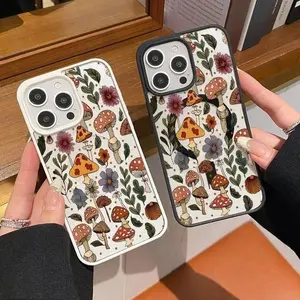 Magnetic Phone Case for iPhone 17 15 16 14 Pro Max 13 12 11 XR XS Air Plus E Nature's Delight Pattern Non-Yellowing Shockproof Soft Silicone Transparent Acrylic Cover Protection Cellphone Casing Supports Wireless Charging Smartphone Protective