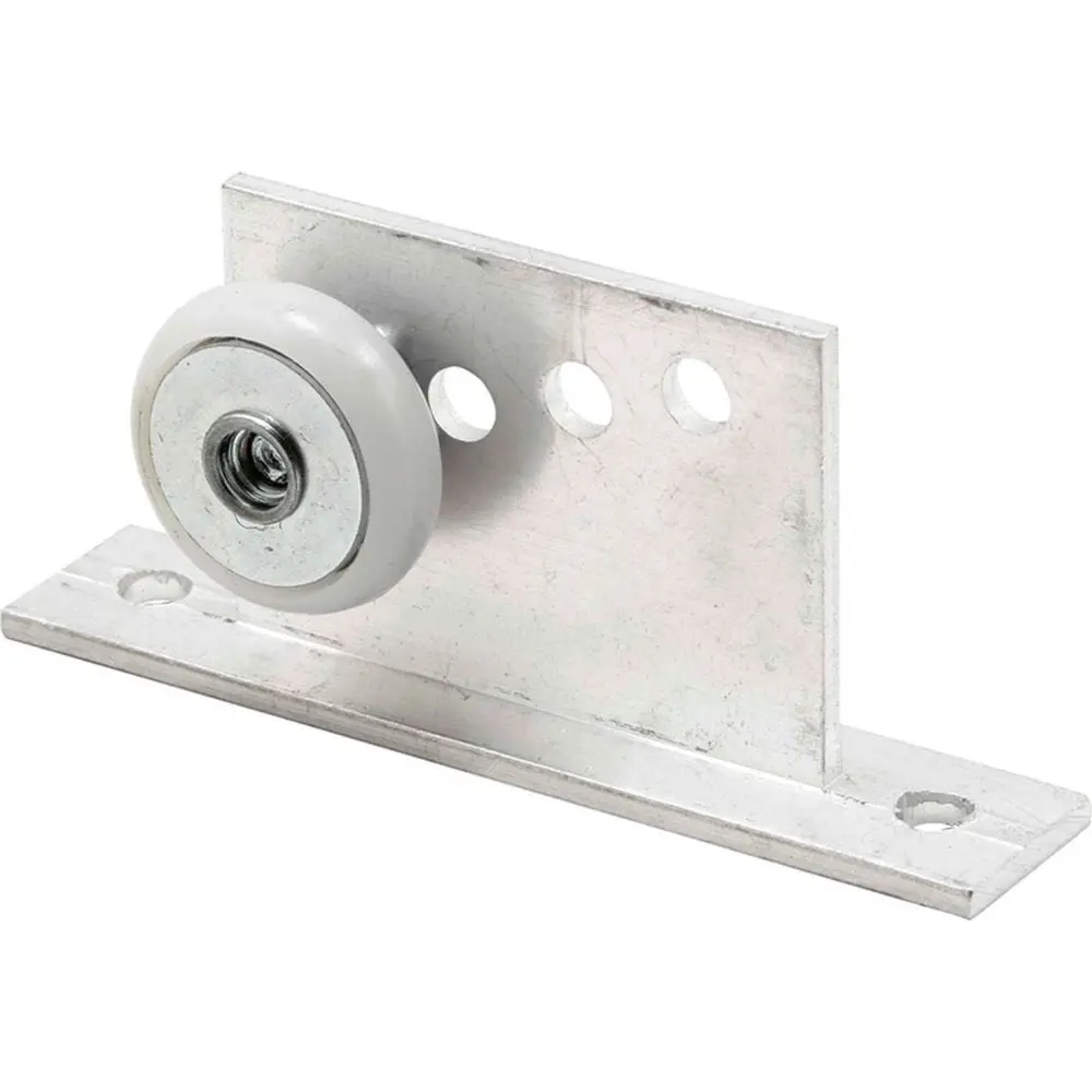 Prime-Line Products B2234988 Top Hung 0.75 in. Round Shower Door Roller with Extruded Aluminum Bracket, Flat Edge Plastic Wheel, Steel Ball Bearings, Silver - Pack of 2, Extruded Aluminum Brackets