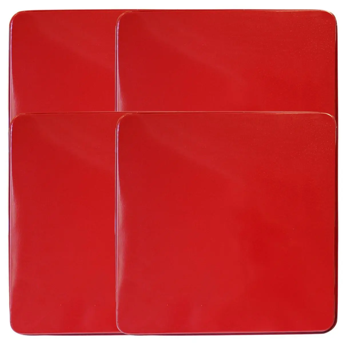 212 MAIN Square Gas Tin Burner Cover Set - 4 Red 9x9 in Scratch-Safe Protective Dust Covers for Gas Stoves, Economy Home Care Supplies, Gas Stove