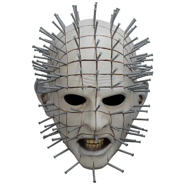 HalloweenCostumes Men's Adult Hellraiser Pinhead Mask, Halloween Horror Cosplay Accessory, Latex Pinhead Look Costume Prop