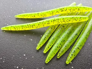 Sapper Baits 5" Sapper Stick Bait (Senko)- Toxic Reaper- Chartreuse with Black Flake