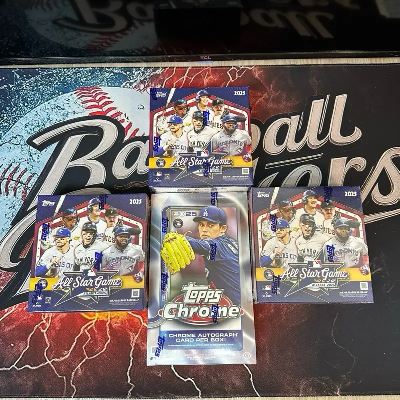 #81 PYT 1x 2025 Topps chrome Hobby box, 3x 2025 Topps all star mega box