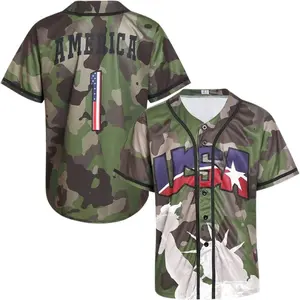 Camouflage American Flag jersey . Patriotic Baseball Jerseys Style Shirts USA Eagle Outfits.america Jersey Baseball Shirt