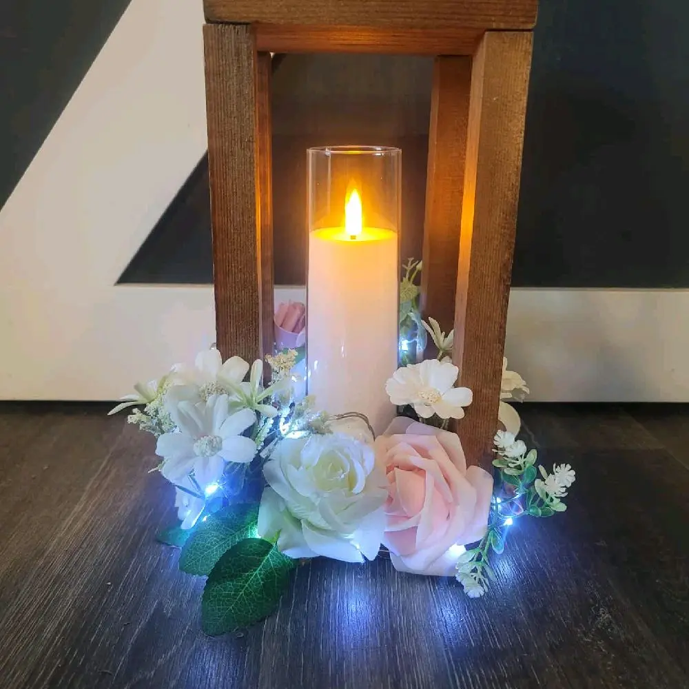 Handmade Cedar Candle Lantern - Weather Resistant Indoor/Outdoor Decor - 5.5" X 5.5" X 11" - Ideal for Events & Home Decor Wood Wooden Ornaments