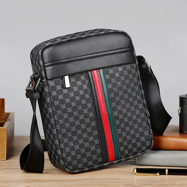 1PC Men’s Crossbody Bag, Shoulder Bag, Side Pocket Bag, Single-Shoulder Bag, Small Accessory Bag — Multifunctional, Suitable for Commuting and Casual Use, Minimalist Style, Black/Brown, Gift for Men, Boyfriend, Trendy Fashion