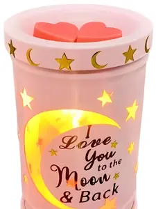 I Love You to The Moon & Back Light Pink Wax Melt Warmer for Fragrance Cubes and Tarts Christmas Harvest Thanksgiving Gifts