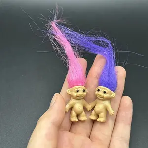 Random Color Long Hair Clown Doll, 6/12 Counts Magic Hair Elf Doll, Doll Ornament, Doll Figurines, Home Decor, Room Decor, Car Decor