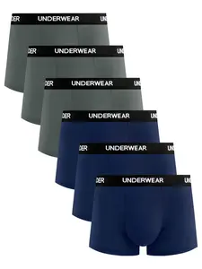 6 pcs Men's Solid color leisure flat cornered underwear, Soft - loose men's underwear, Men's underwear suitable for Four Seasons and daily wear - fashionable - comfortable Men's underwears. Suitable for attending weddings, Men's innovative underwear.