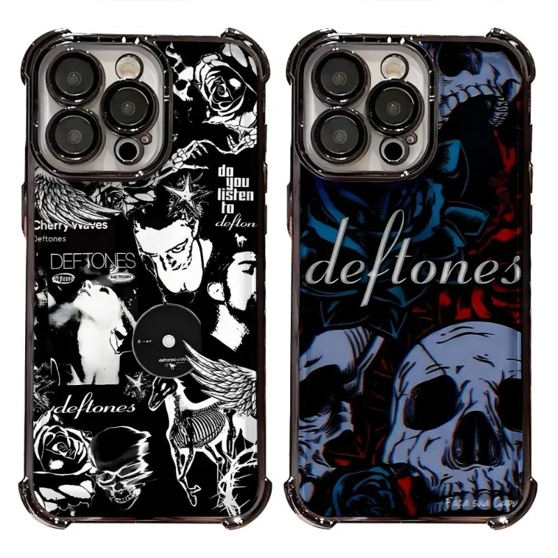 Hot Deftones Gothic Skeleton Black Cool Phone Cases for iPhone 17 16 15 14 13 12 11 Promax Pro Air Plus Shockproof Cover Casing Protection Best Gifts For Valentine Christmas Birthday Halloween
