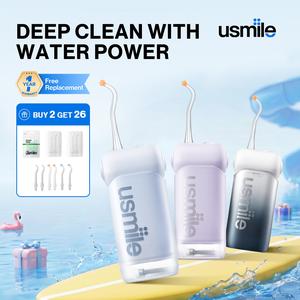 usmile C10 Portable Water Flosser with Guiding Nozzle, 4 Modes, 95-Day Battery Life, 180ml Water Tank Capacity, Cordless Oral Irrigator