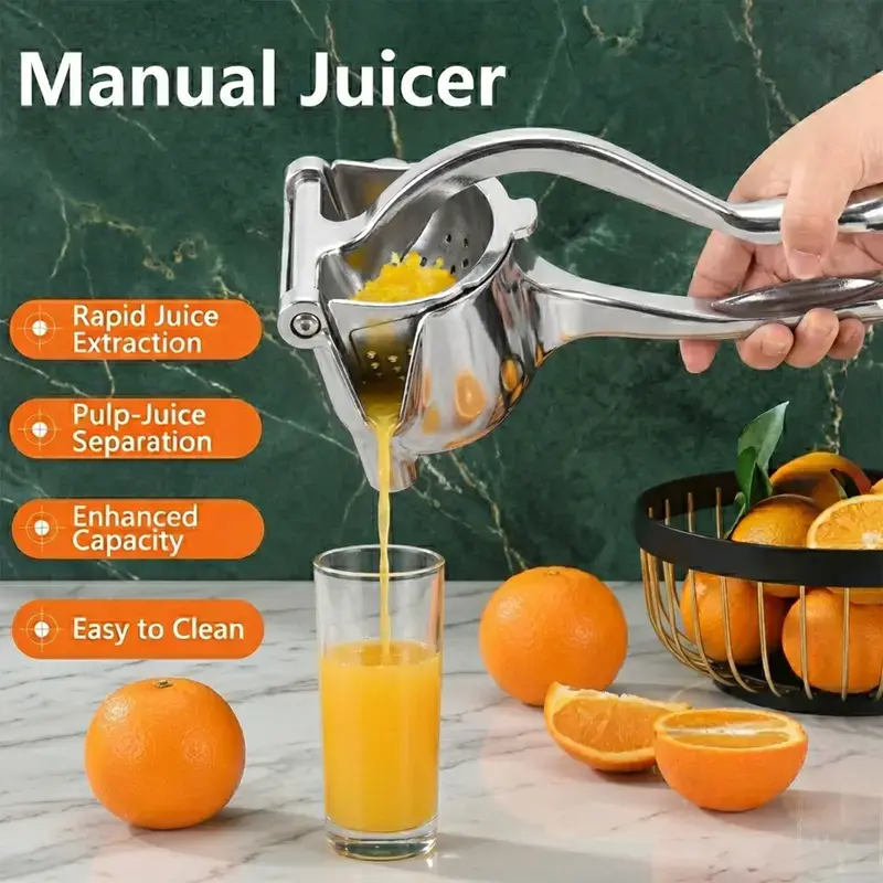 Hand Juicer Squeezer - A portable manual juicer that’s easy to use and can extract juice from fruits, vegetables, and more. It features a compact, detachable press head for easy cleaning. A handy kitchen gadget