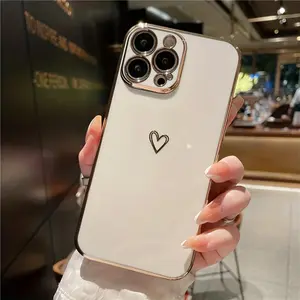 Heart Pattern Phone Case, Phone Decoration, Shockproof Impact Resistant Phone Protective Cover, Phone Accessory Compatible with iPhone 16 15 14 13 12 11 Pro Max Plus, Smartphone Cellphone Casing