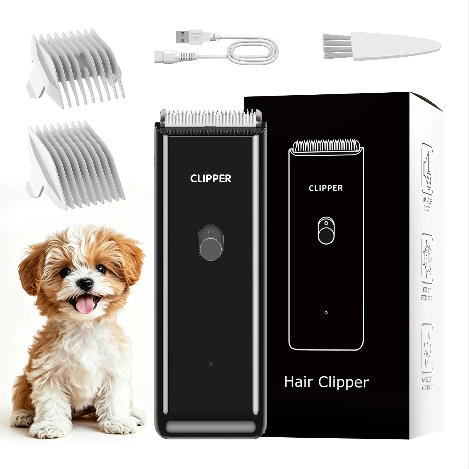 Pet Clippers for Dog Hair Grooming Low Noise, Rechargeable Cordless Cat Shaver with Ceramic Blade,Portable Pet Hair Trimmer for Matted & Long Hair