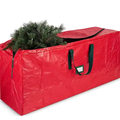 Heavy Duty Christmas Tree Storage Bag 9 Ft - Christmas Tree Bag Red - Tree Bags For Storage - Xmas Tree Storage Bag Holds 9 Ft Christmas Tree Bag For All Year Round Christmas Storage