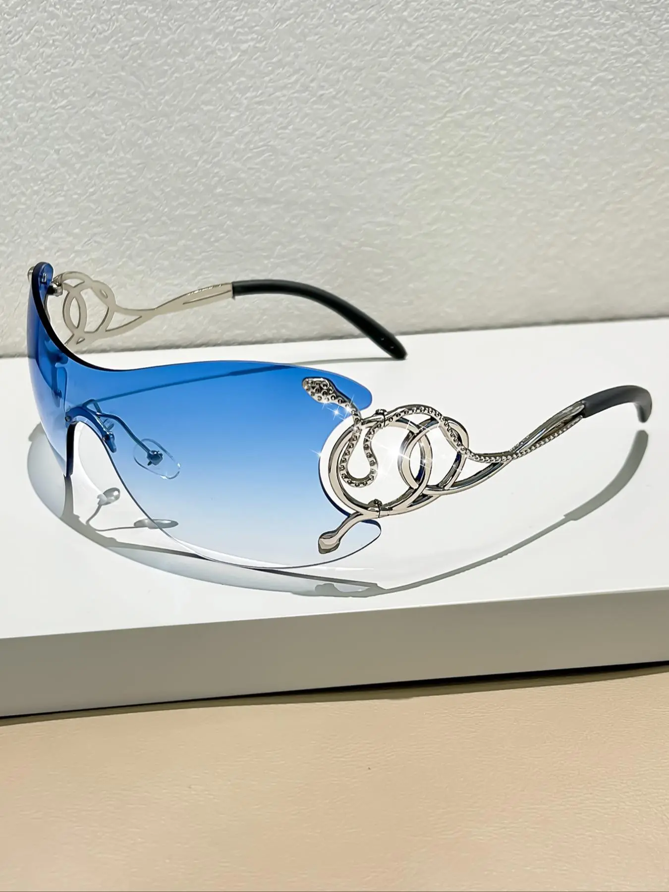 Snake Design Leg Glasses, Fashionable Glasses for Women & Men, Trendy All-match & Exquisite Glasses for Birthday Gift, Accessories, Party Accessory