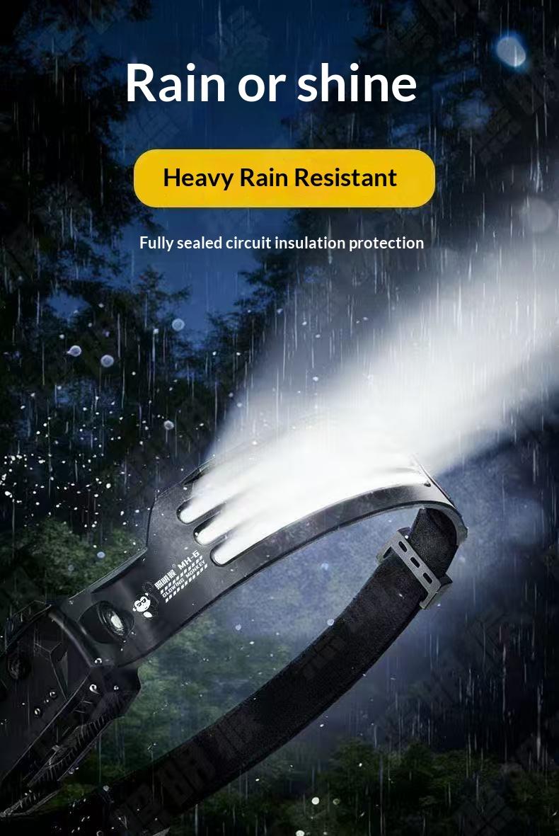 Silicone headlight LED mini multifunctional wave sensing head mounted light COB outdoor fishing and hiking strong light far and near bald head light | Multi level adjustment | Ultra lightweight and portable