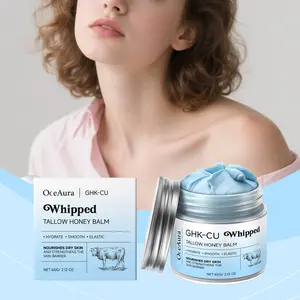 Copper Peptide-1 Butter Moisturizing Cream with Honey, Natural Face & Body Hydrating Balm for Dry Sensitive Skin, Non-Sticky Moisturizer 60g/2.12oz