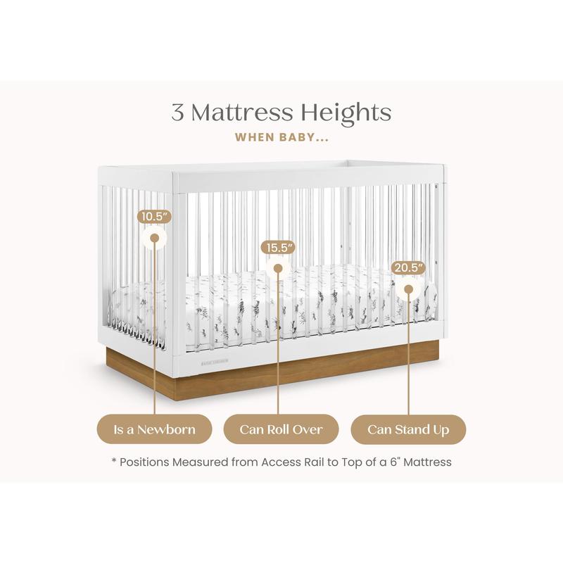 James Acrylic 4-in-1 Convertible Crib