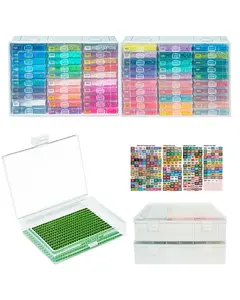 Diamond Art Trays with Lids, 60PCS Diamond Painting Trays with Lids ＆ Diamond Art Storage, Diamond Painting Accessories for Beads (2 Packs)