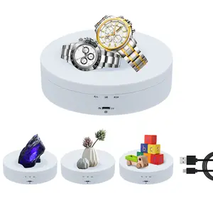 Mcbazel 5.4 Inches 360 Degree Rotating Display Stand, Electric Rotating Turntable with Low Noise for Jewelry/Photography Products/Watch/Cup and ect