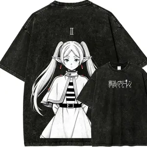 Frieren Elf Mage Vintage Cotton Anim3 Shirt, Manga Tee Mineral T-Shirt, Vintage Inspired, Anim3 Gift Tee, Y2K Shirt B