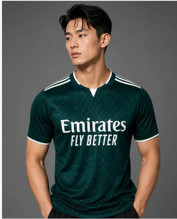 Men’s Dark Green Textured Soccer Jersey – Short Sleeve Athletic Football Fan Shirt