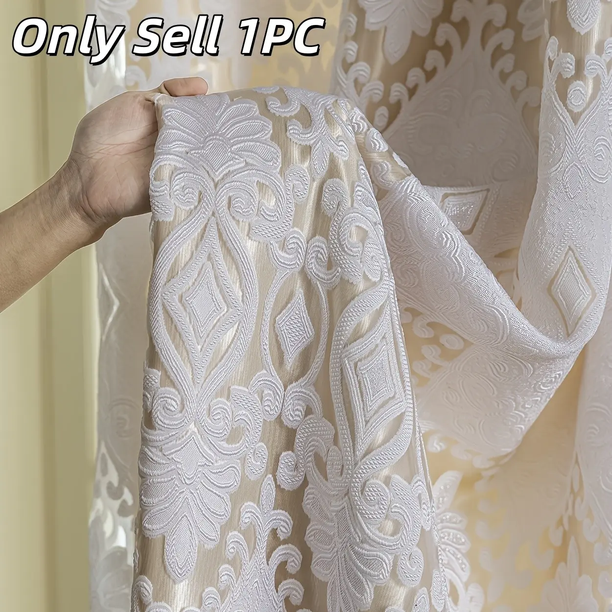 1PC Boho Sheer Curtain for Windows Panel, Top Ring Design, UV Protection, Darkening Room, Ideal for Bedroom, Living Room, Balcony, Home Decor, Home Decoration Curtain
