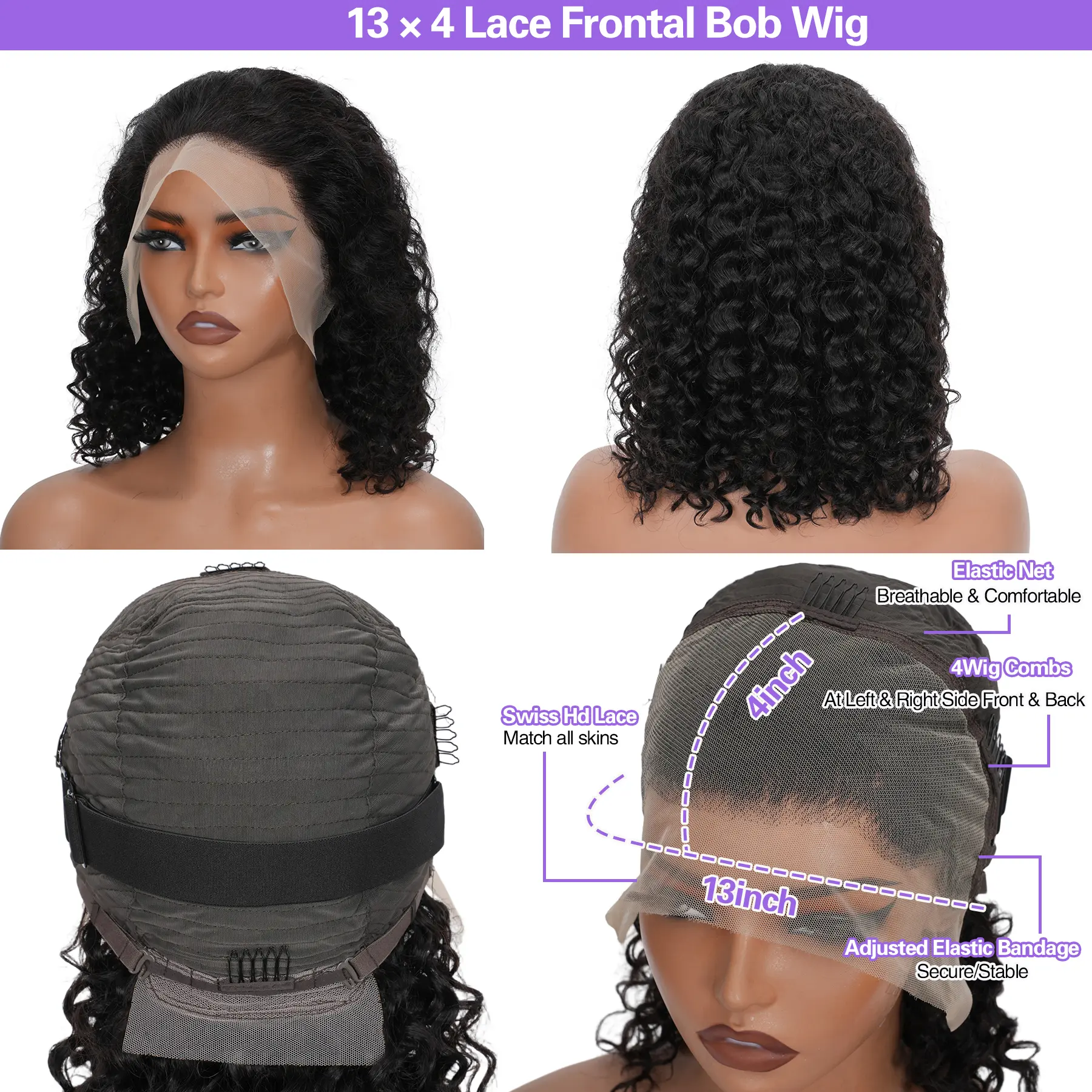 20 Inch Human Hair Lace Front Wig 210% Density Pre Plucked HD Lace 20 HD Loose Deep Wave Lace Front Wig | Pre-Plucked  main image 2
