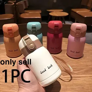🎒 Your new pocket-sized emotional support. Cute Chubby Water Bottle | Mini Vacuum Flask with Lanyard, Insulated Coffee Cup, School Office Essentials (1 Piece Only)